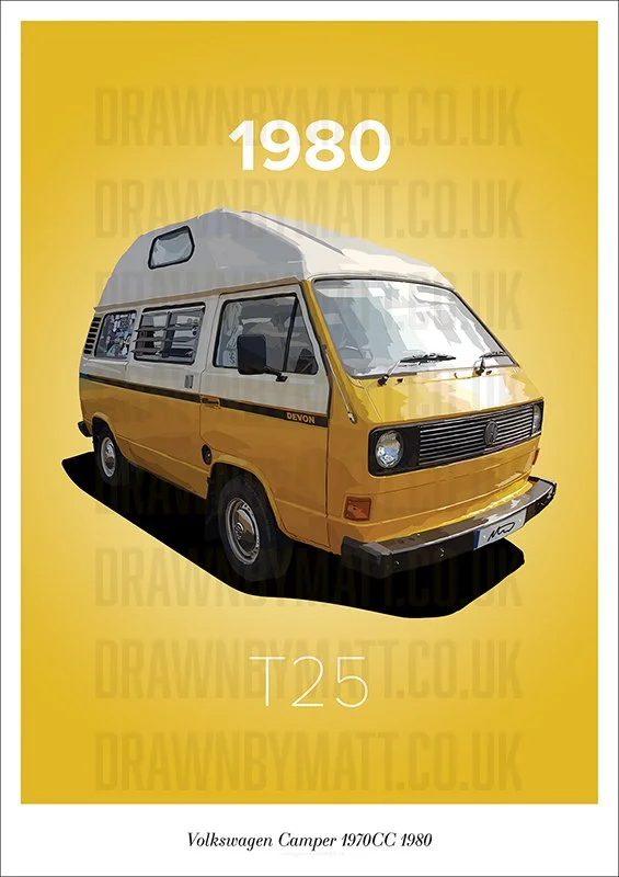 Volkswagen Camper Van Splittie 1967 Poster — DrawnByMatt